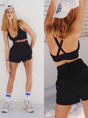 Free People Movement Way Home Shorts Black Small